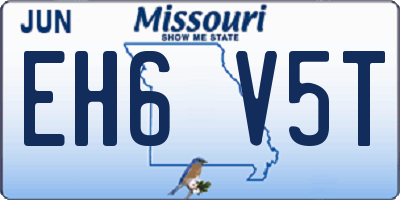 MO license plate EH6V5T