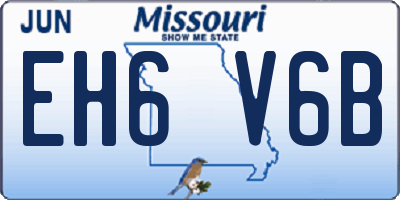MO license plate EH6V6B