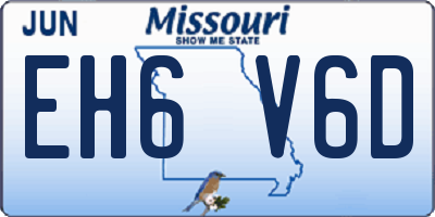 MO license plate EH6V6D