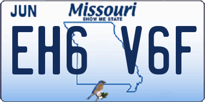 MO license plate EH6V6F