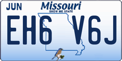 MO license plate EH6V6J
