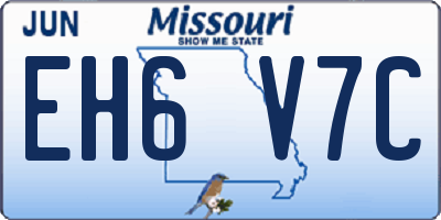 MO license plate EH6V7C