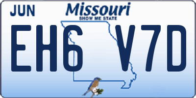 MO license plate EH6V7D