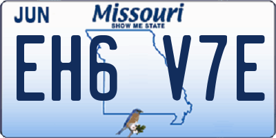 MO license plate EH6V7E