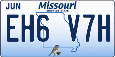 MO license plate EH6V7H