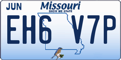 MO license plate EH6V7P