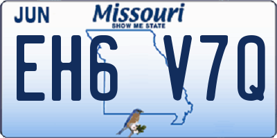 MO license plate EH6V7Q