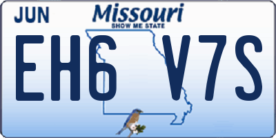 MO license plate EH6V7S