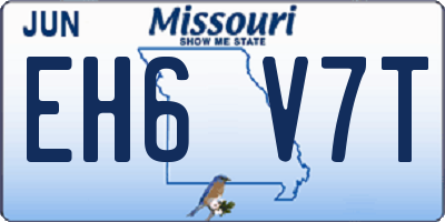 MO license plate EH6V7T