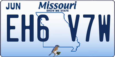MO license plate EH6V7W