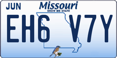 MO license plate EH6V7Y