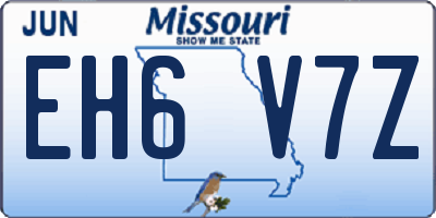 MO license plate EH6V7Z