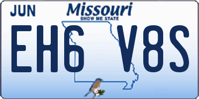 MO license plate EH6V8S