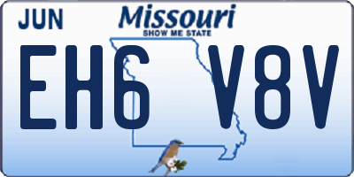 MO license plate EH6V8V