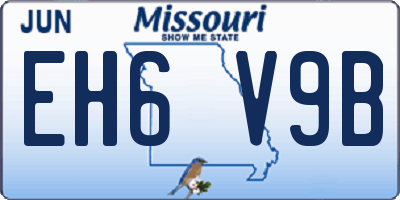 MO license plate EH6V9B