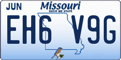 MO license plate EH6V9G