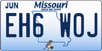 MO license plate EH6W0J