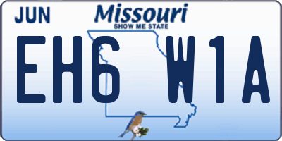 MO license plate EH6W1A