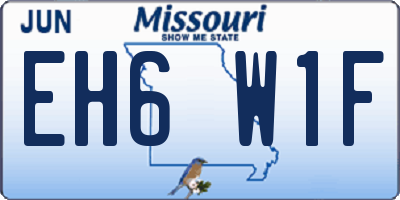 MO license plate EH6W1F
