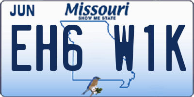 MO license plate EH6W1K