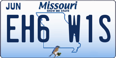 MO license plate EH6W1S