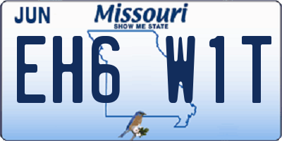 MO license plate EH6W1T