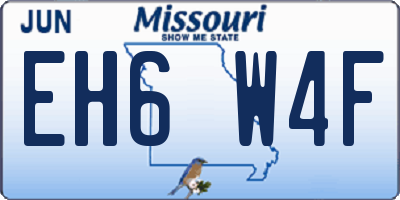 MO license plate EH6W4F