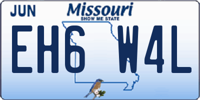 MO license plate EH6W4L