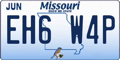 MO license plate EH6W4P