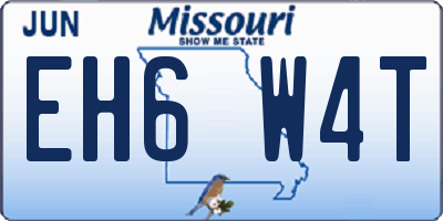 MO license plate EH6W4T