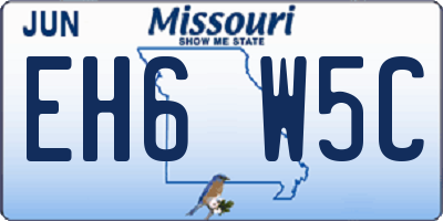 MO license plate EH6W5C