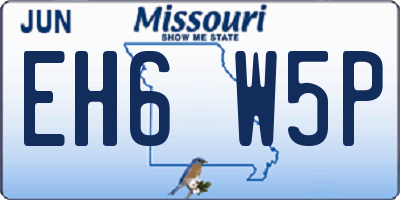 MO license plate EH6W5P