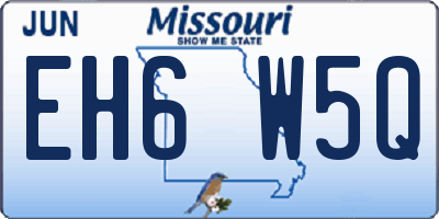 MO license plate EH6W5Q