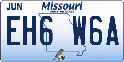 MO license plate EH6W6A