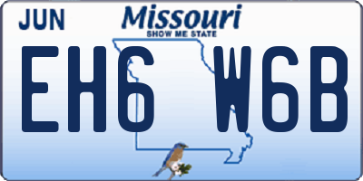 MO license plate EH6W6B