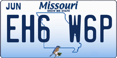 MO license plate EH6W6P