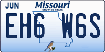MO license plate EH6W6S