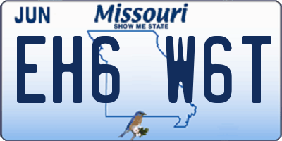 MO license plate EH6W6T