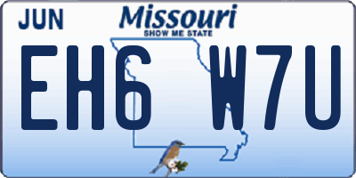 MO license plate EH6W7U
