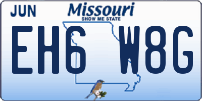 MO license plate EH6W8G