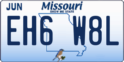 MO license plate EH6W8L