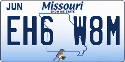 MO license plate EH6W8M