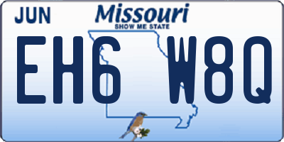 MO license plate EH6W8Q