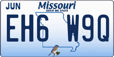 MO license plate EH6W9Q