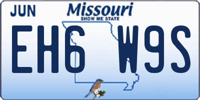 MO license plate EH6W9S