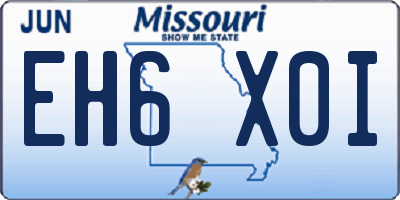 MO license plate EH6X0I