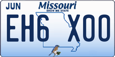MO license plate EH6X0O