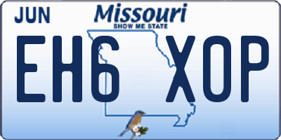 MO license plate EH6X0P