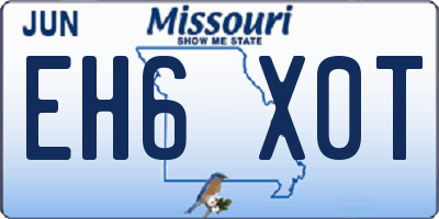 MO license plate EH6X0T