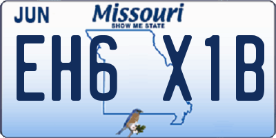 MO license plate EH6X1B